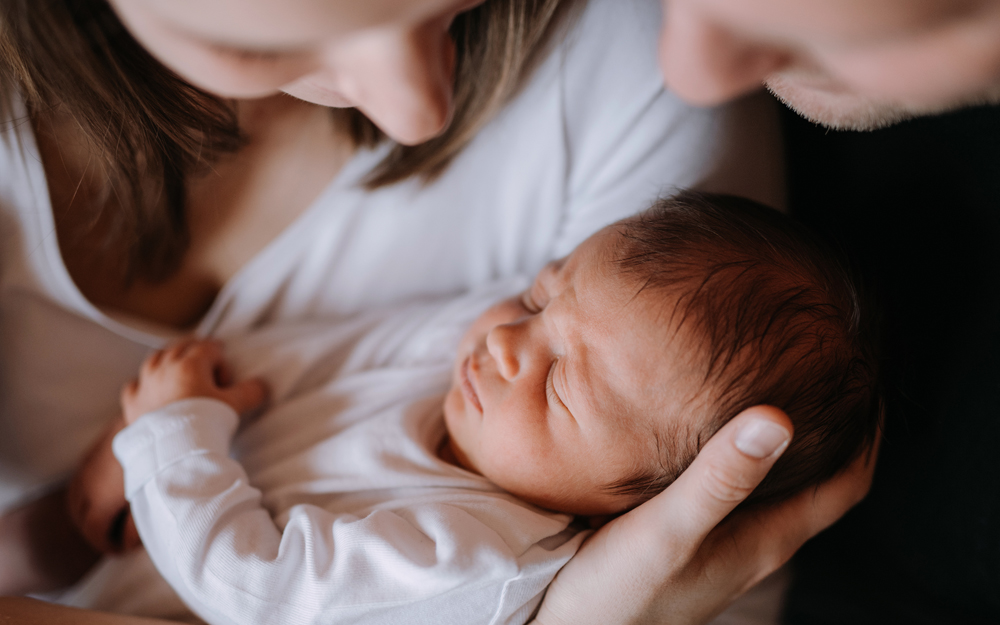 A family with a newborn baby