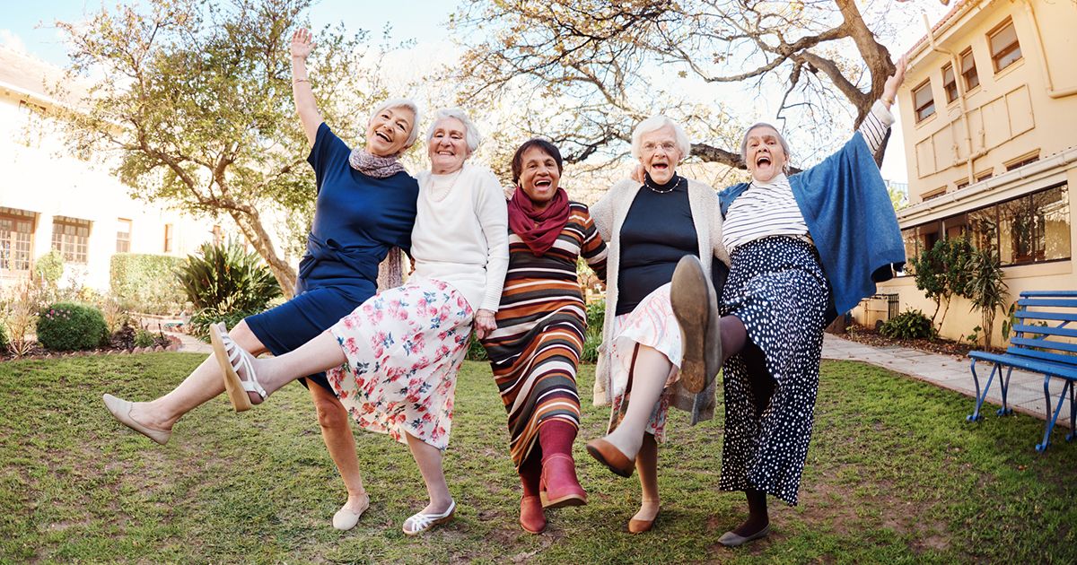 Senior women having fun